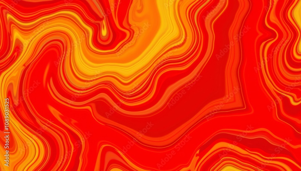 Obraz premium Swirling abstract patterns in vibrant red and yellow colors for modern design