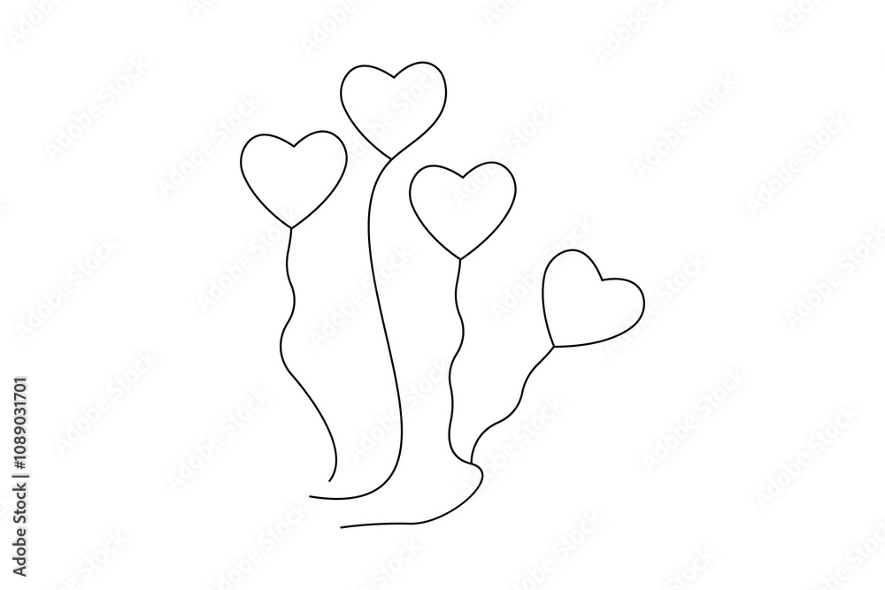 Love shape continuous single line art and isolated outline vector illustration
Love shape continuous single line art and isolated outline vector illustration