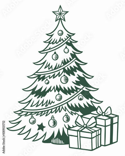 Christmas tree with gifts