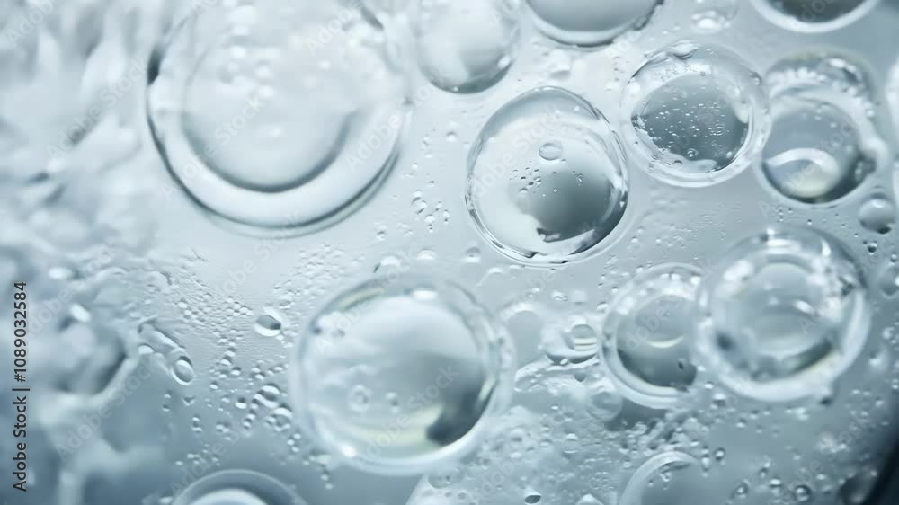 Closeup of effervescent bubbles rising in clear liquid with macro detail Closeup of effervescent bubbles rising in clear liquid with macro detail