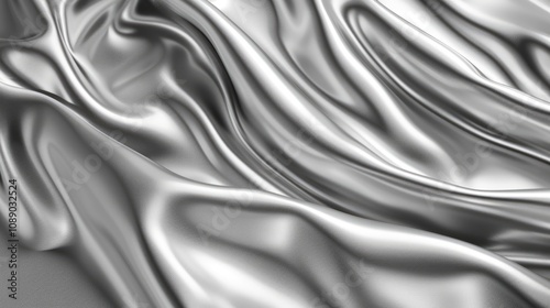 Abstract background with silver satin, luxury fabric, and silk texture perfect for festive, holiday, celebratory visuals.