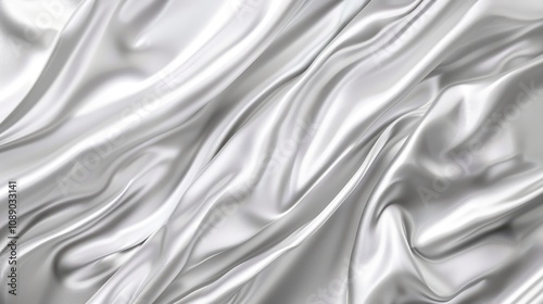 Abstract background with silver satin, luxury fabric, and silk texture perfect for festive, holiday, celebratory visuals.