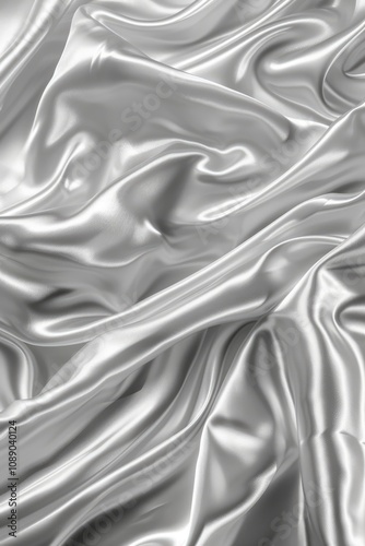 Abstract background with silver satin, luxury fabric, and silk texture perfect for festive, holiday, celebratory visuals.