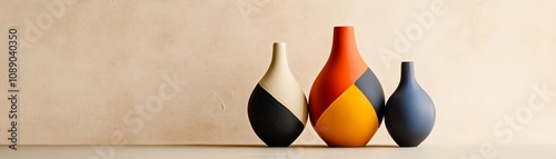 Sleek Geometric Ceramic Vas...