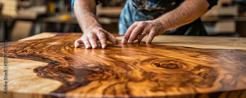 Artisan Carefully Staining ...