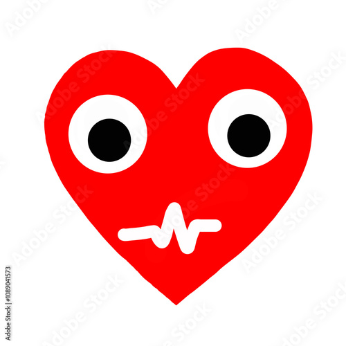 Collection of heart illustrations, Love symbol icon set, love symbol vector.Emoticon heart reaction face. Love symbol. Isolated on white background. Vector on heart react symbol, heart emoji.