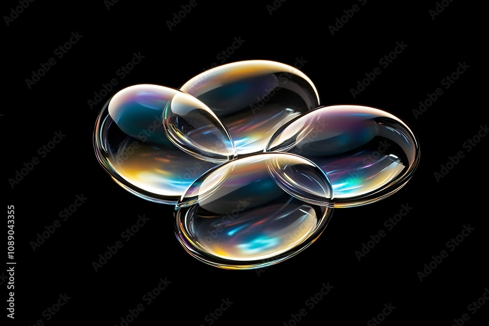 Abstract Close-up of Iridescent Bubbles: A Macro Study of Light and Reflection Abstract Close-up of Iridescent Bubbles: A Macro Study of Light and Reflection