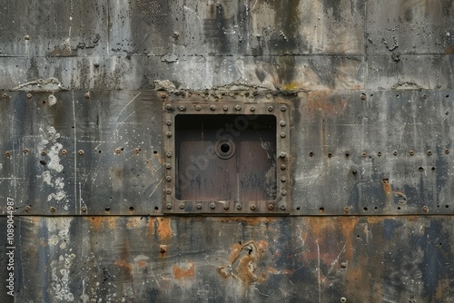  Old grey concrete bunker wall. Detailed photo textured background