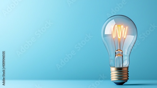 Illuminating innovation light bulb concept modern workspace digital art minimalist design close-up view