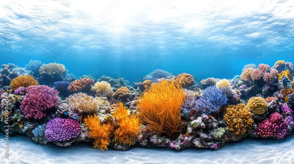 Naklejka premium Vibrant Underwater Coral Reef