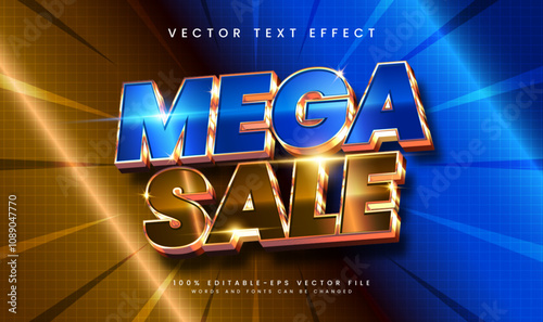 Mega sale editable vector text effect, suitable for promotion and marketing product