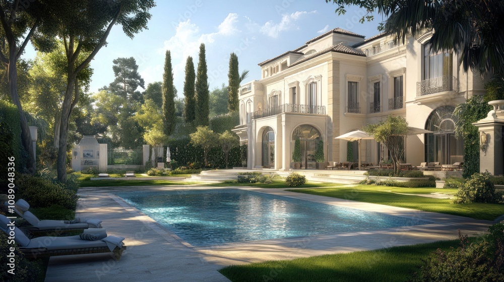 Fototapeta premium Luxury Villa with Swimming Pool