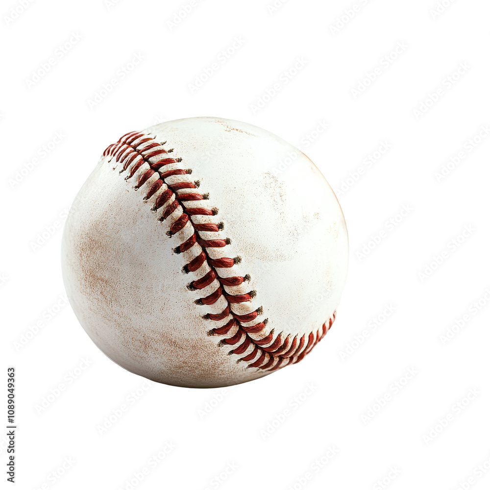 Close-up of a classic baseball showing details. transparent background Close-up of a classic baseball showing details. transparent background
