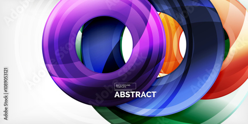 Circles, round elements, ring shapes premium background. Vector Illustration For Wallpaper, Banner, Background, Card, Book Illustration, landing page