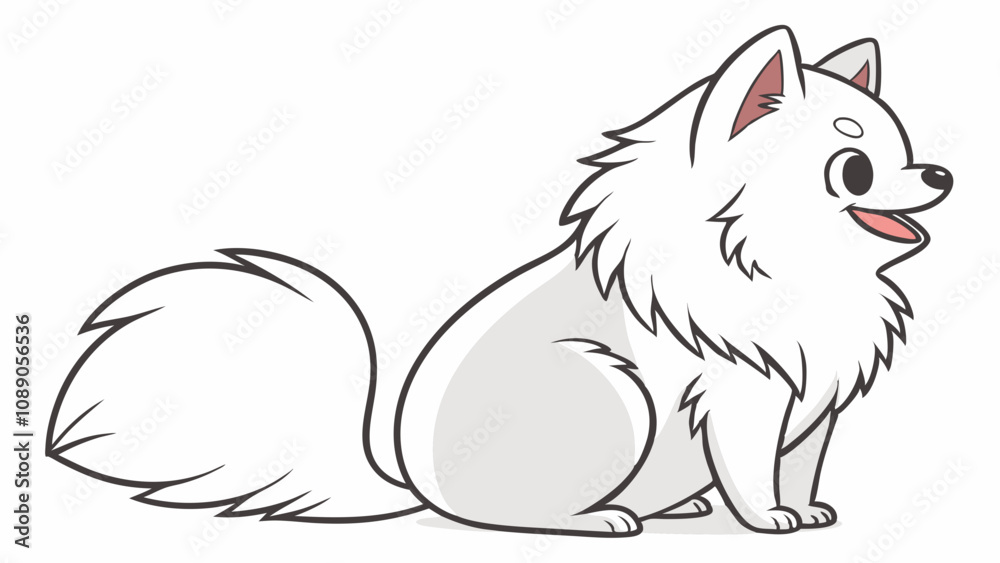 Cute Pomeranian dog. Vector illustration of a dog.
Cute Pomeranian dog. Vector illustration of a dog.