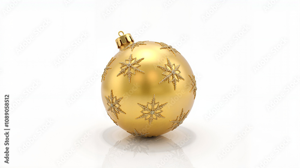 Golden Christmas ornament on white background Golden Christmas ornament on white background