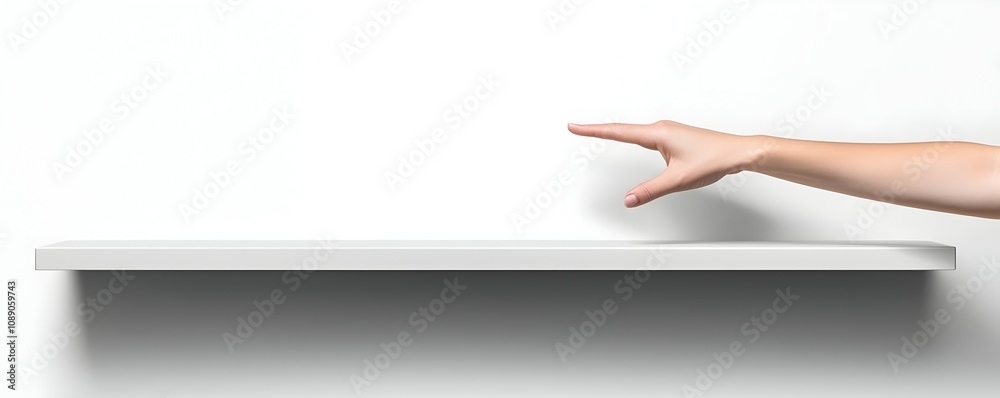 Reaching for Possibilities - Minimalistic Hand Gesture in a Stylish High Shelf with Ample Copy Space for Creative Design