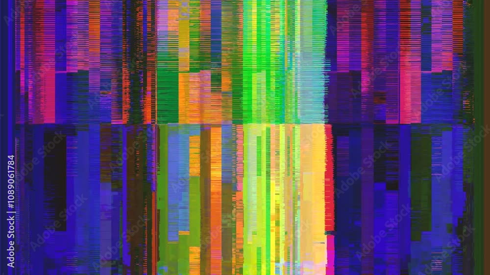 Digital signal showing colorful interference pattern