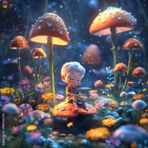 3D illustration of colorful wonderland