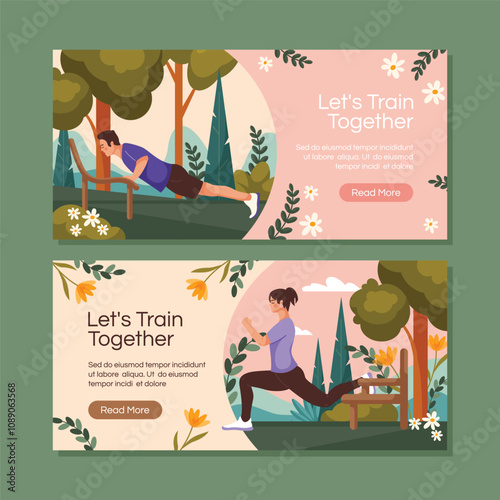 Fitness Training Together Banners