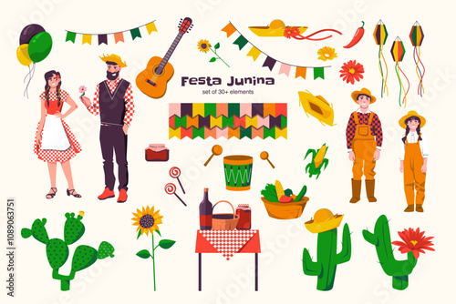 Festa Junina Celebration Elements Illustration