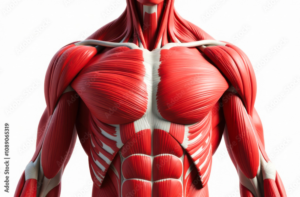Anatomy of human torso and pectoral muscles Anatomy of human torso and pectoral muscles