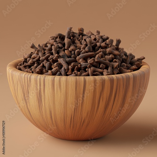 Aromatic Cloves in a Wooden Bowl photo