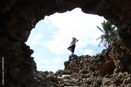 pedra furada na pedra do amor, joão pessoa, paraíba photo