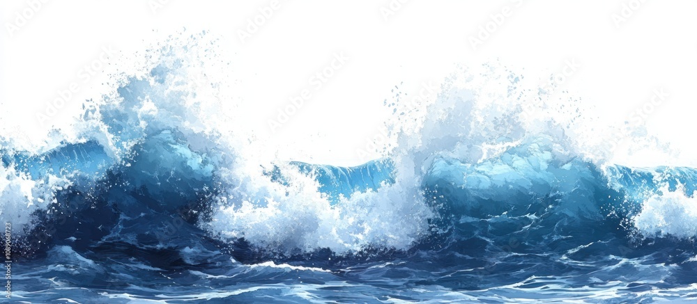 Ocean Waves Crashing Painting