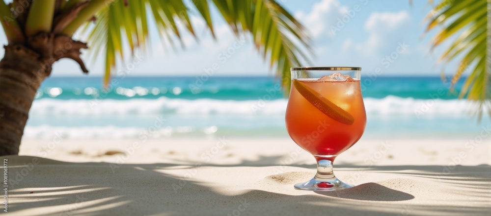 Beach-side cocktail enjoyment beach drink Beach-side cocktail enjoyment beach drink