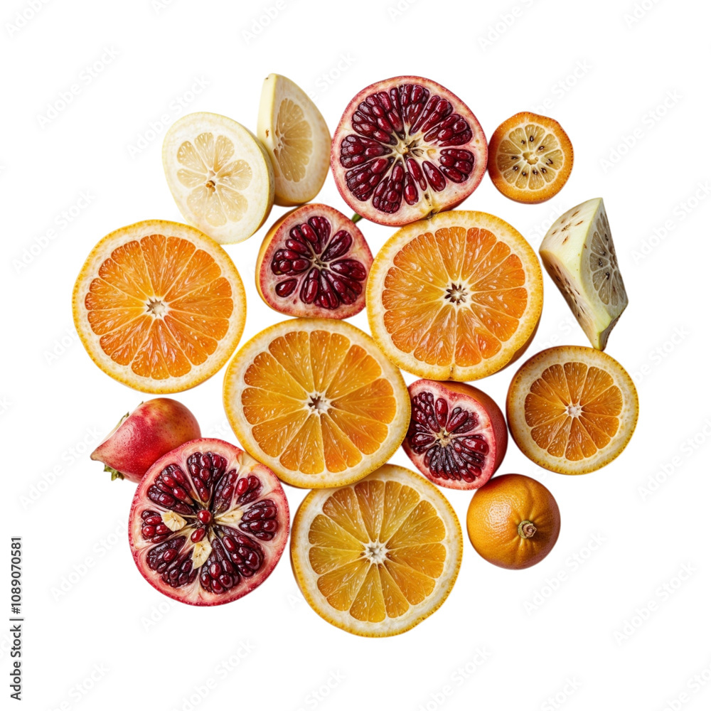 Mix Fruit Image Isolated With Transparent Background
