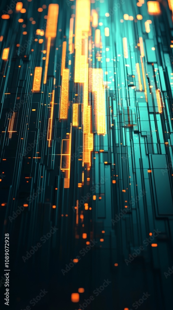 A vibrant digital abstract showcasing glowing lines and shapes, evoking a sense of technology and data flow against a dark background. A vibrant digital abstract showcasing glowing lines and shapes, evoking a sense of technology and data flow against a dark background.