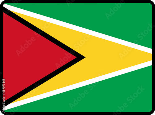 Free Download Guyana Flag Smooth rectangle icon - GFXLoad