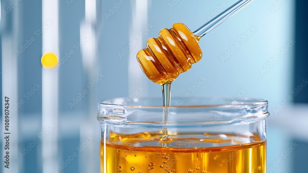 Dripping Honey Jar With Dipper On White Background,Natural Organic Food Ingredient Dripping Honey Jar With Dipper On White Background,Natural Organic Food Ingredient