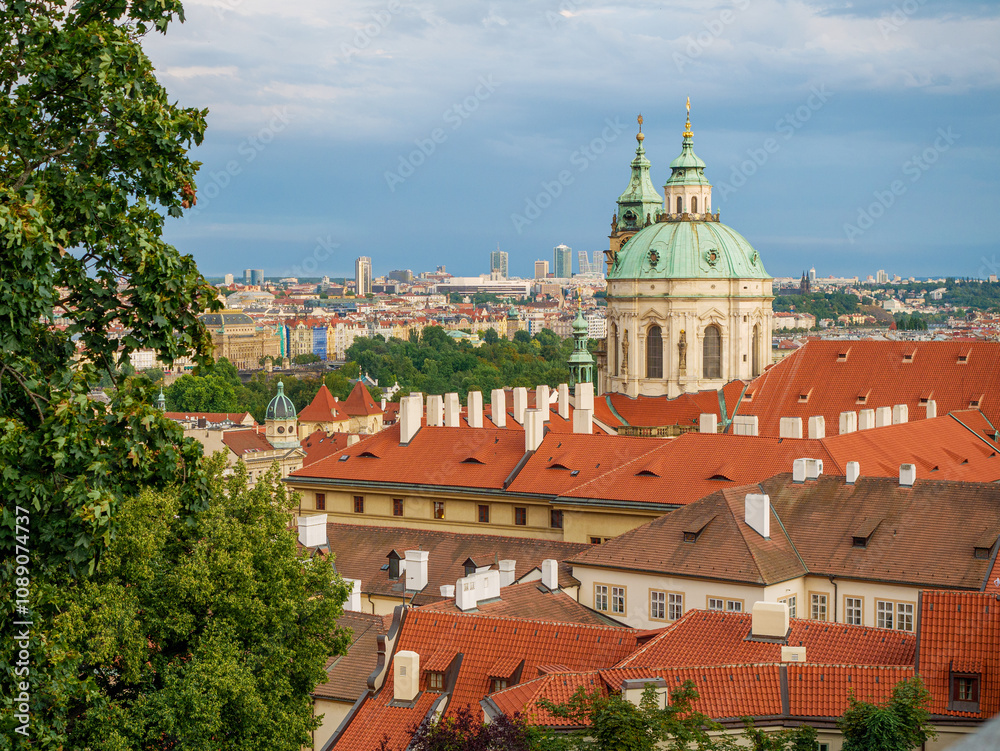 panoramic view of a church in Prague panoramic view of a church in Prague