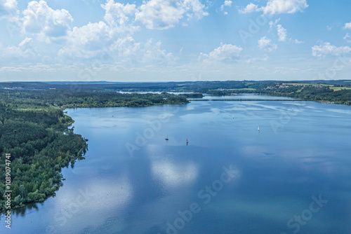 Ausblick auf die Region um das Seezentrum Ramsberg am Großen Brombachsee im Fränkischen Seenland