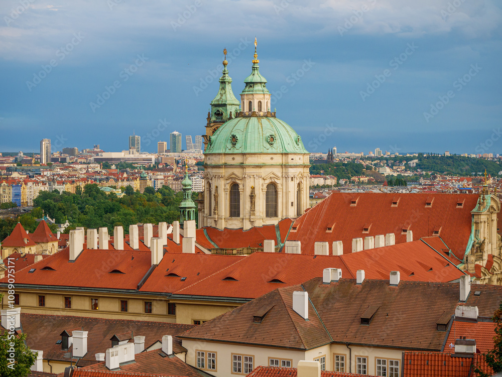 panoramic view of a church in Prague panoramic view of a church in Prague