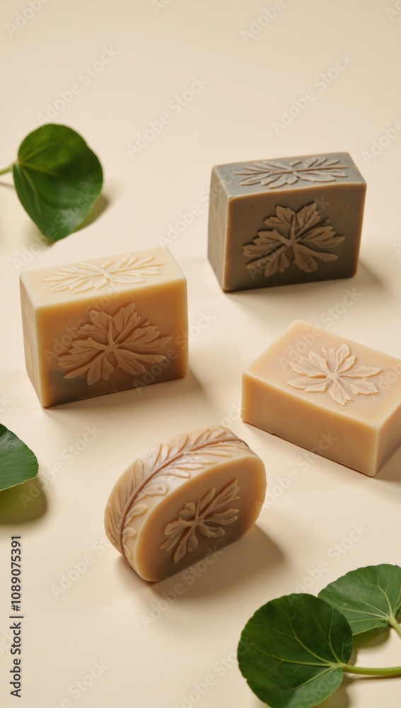 Elegant botanically designed soap bars fit for eco-conscious and nature-inspired environments Elegant botanically designed soap bars fit for eco-conscious and nature-inspired environments