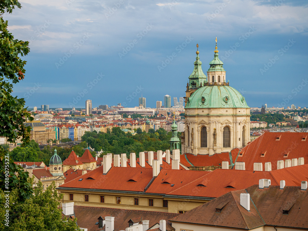 panoramic view of a church in Prague panoramic view of a church in Prague