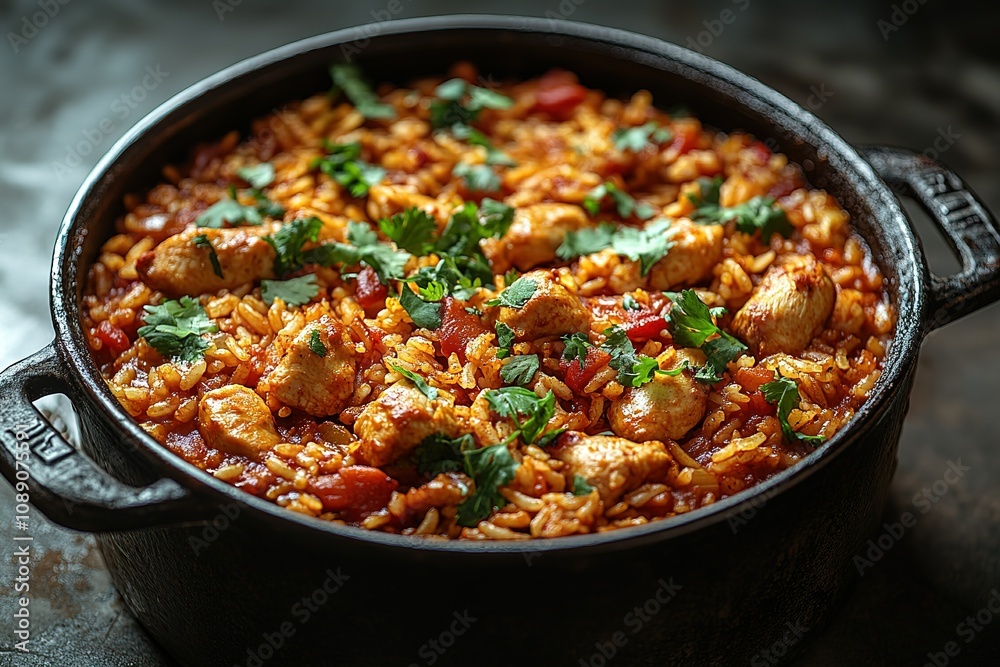 A bowl of food with chicken and rice