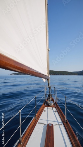 Sailboat used for boat travel on water photo