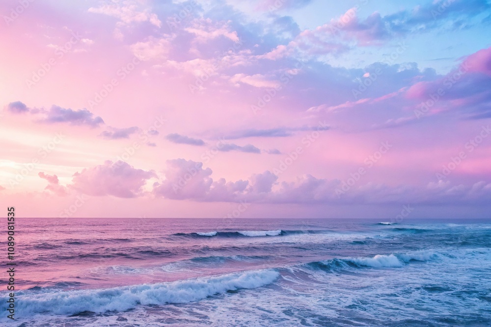Obraz premium Pastel pink and purple ombre with blue undertones, gentle colors, soft hues, gradient ombre, abstract art