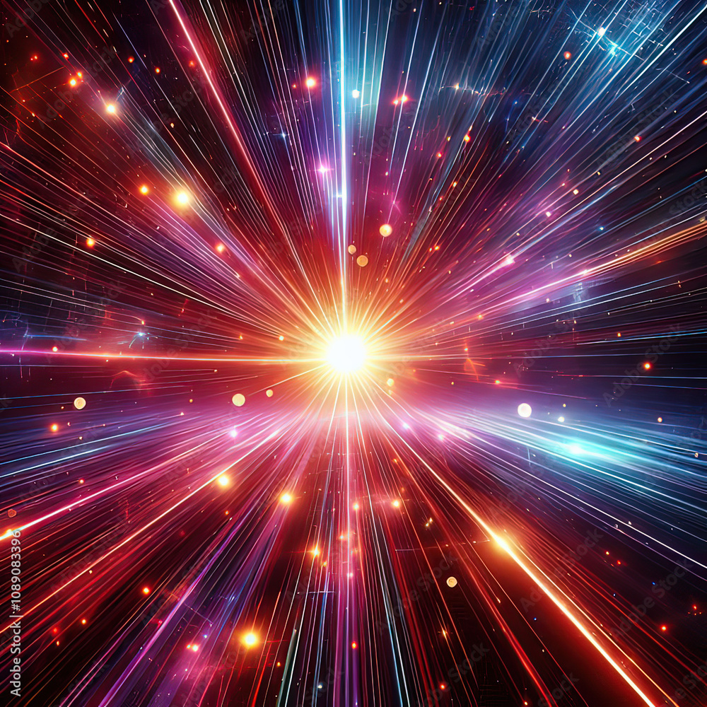 Naklejka premium Laser Symphony: A Dazzling Display of Light