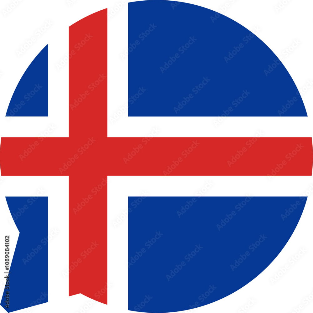 Fototapeta premium Chat Icon on Iceland Flag