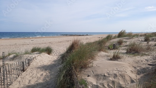 La plage des 3 digues à Sète dans le département de l'Hérault en France