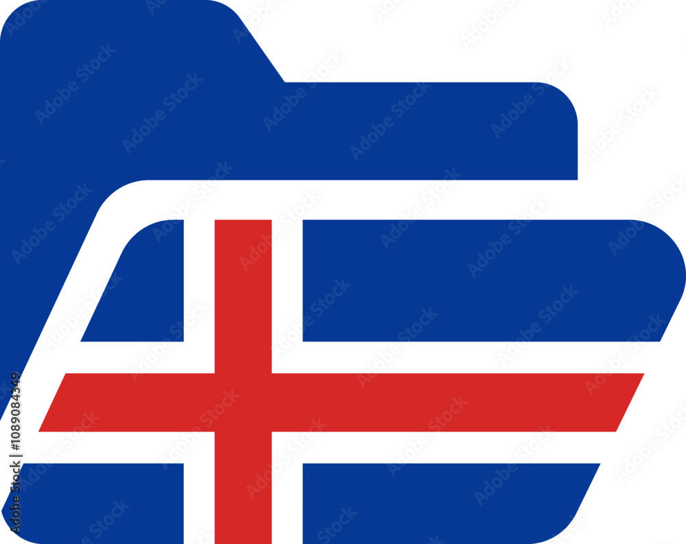 Obraz premium Folder Shape Of Iceland Flag