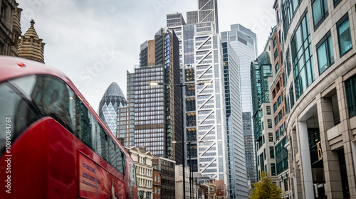 Canvas Print Upwards view of City Of London financial district