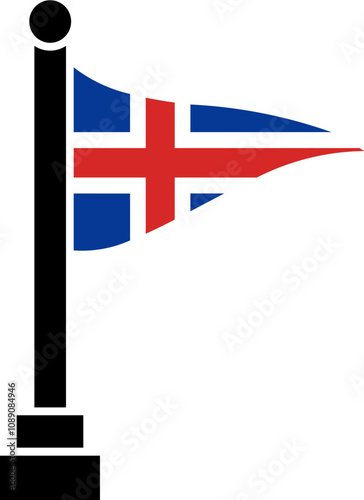 Iceland Flag in Triangular shape