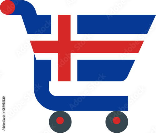 Iceland flag on Cart icon