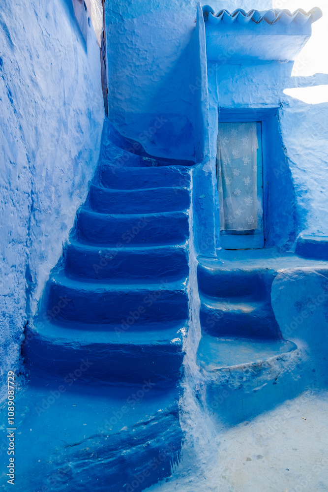 Blue Stairs of Chefchaouen, Morocco in North Africa